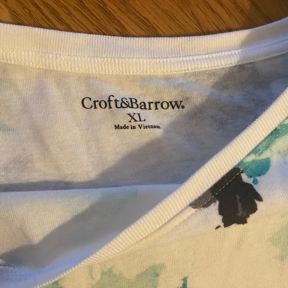 Croft & Barrow teal flower shirt - Picture 2 of 3